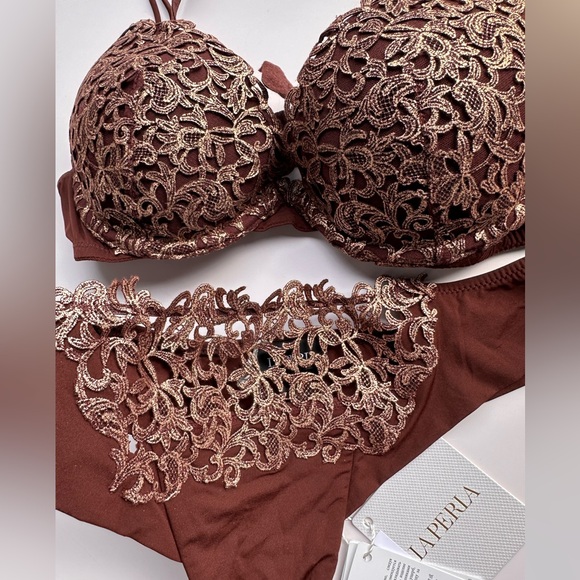 New La Perla set brown macramé . Brand new. - Picture 3 of 12
